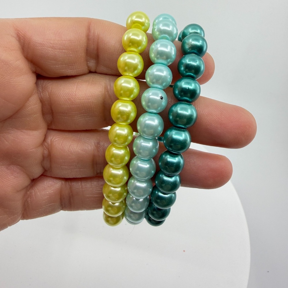 Faux Pearl Bracelet Stack Chunky Boho Festival Layering Gift Classic Fashion